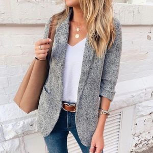 Express Stretch Marled Boyfriend Blazer-NWT
